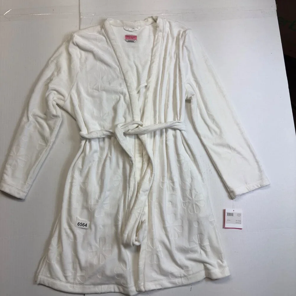 kate spade nwt short white robe cozy, very soft luxury - Picture 2 of 8